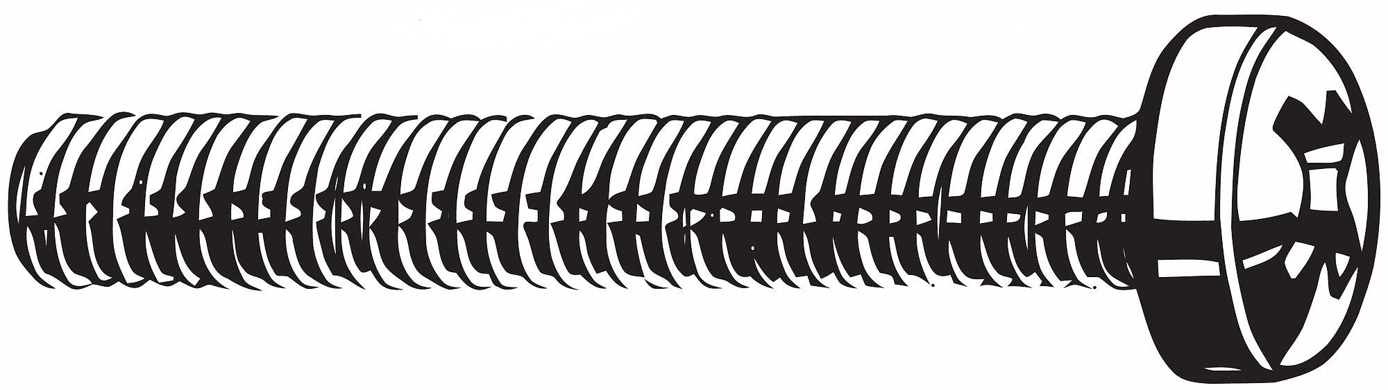 Machine Screw: M8x1.25 Thread Size, 25 mm Lg, 18-8, Stainless Steel, Plain, Cheese, Phillips, 10 PK