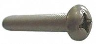 Machine Screw: #10-24 Thread Size, 1 1/4 in Lg, 18-8, Stainless Steel, Plain, Round, 100 PK