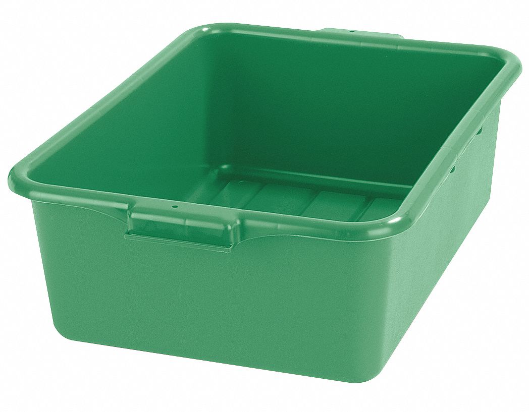 CARLISLE 20 in x 15 in x 7 in Durable Resin Tote Box, Green - 35FT10 ...