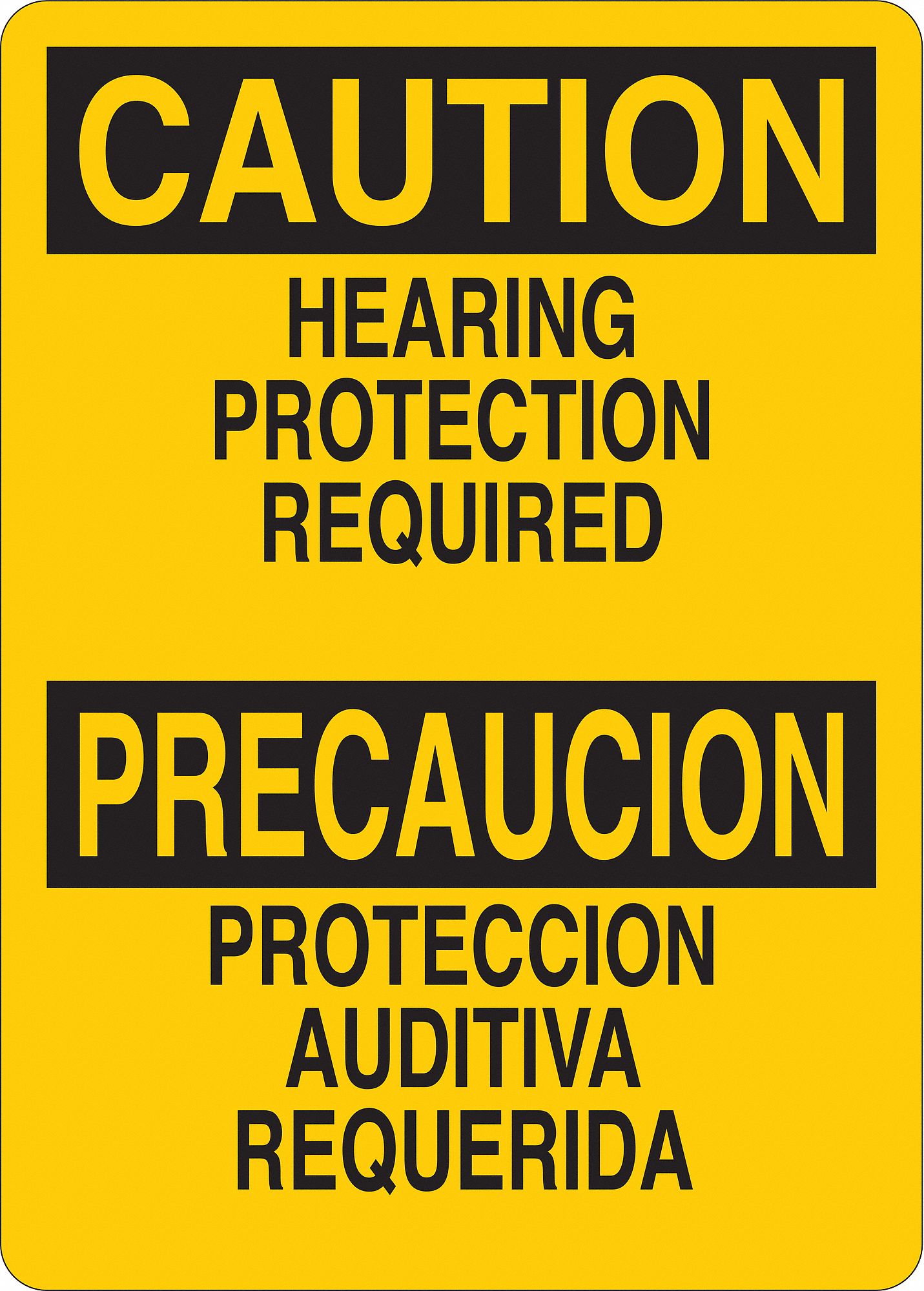 Caution Sign, Aluminum, Bilingual, 10 in. W