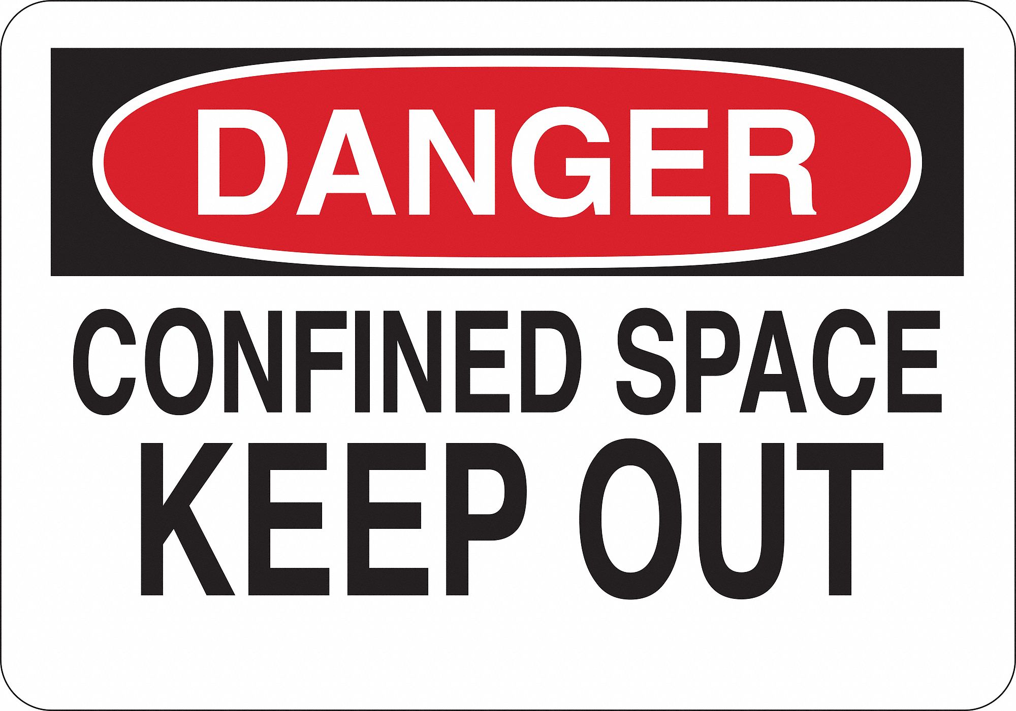 Danger Sign, Plastic, 7 in. H, English, Text