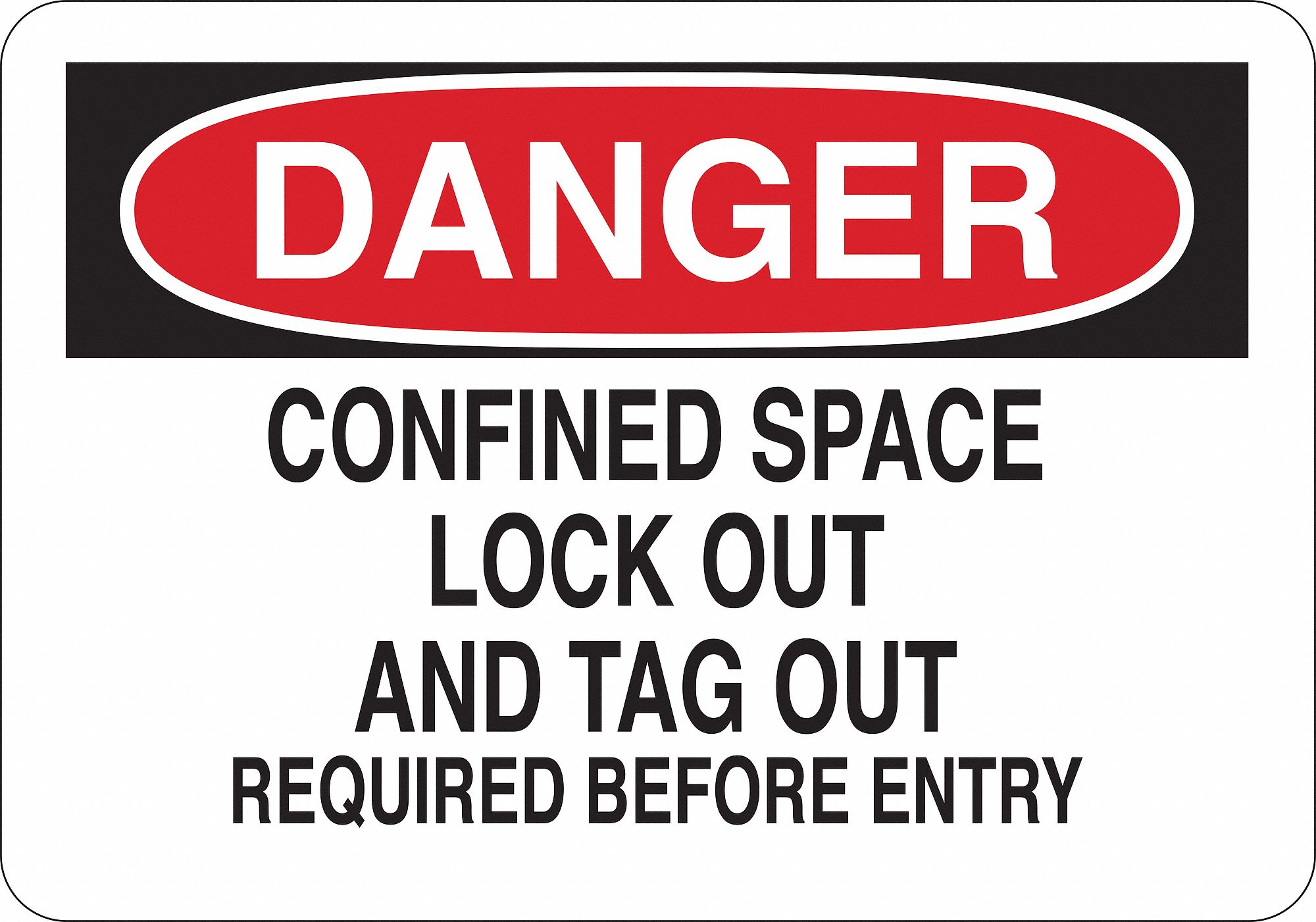 Danger Sign, Aluminum, 10in W, Corner Holes