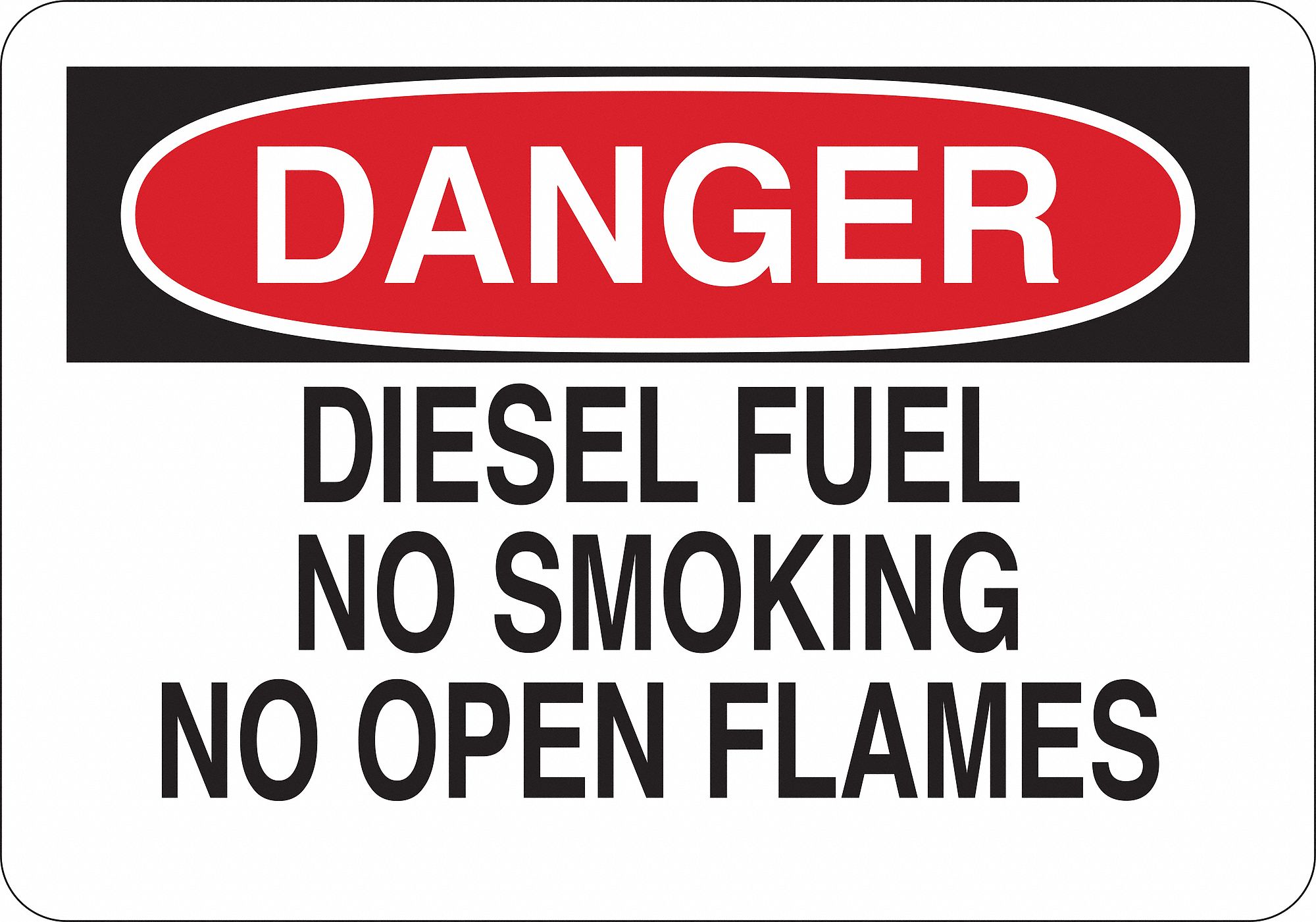 Danger No Smoking Sign, Diesel, 10x14