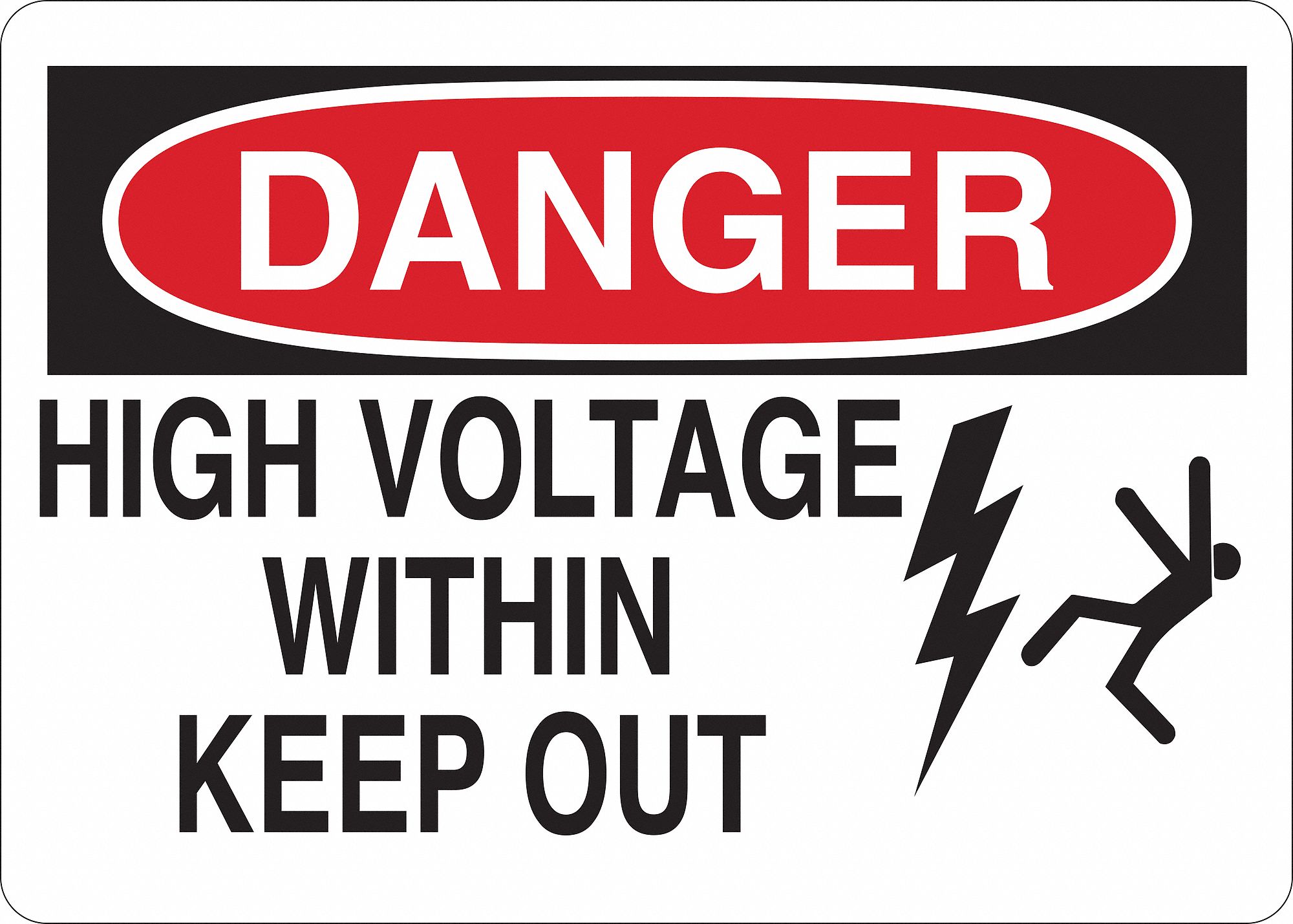 Danger Sign, High Voltage Within, Plastic