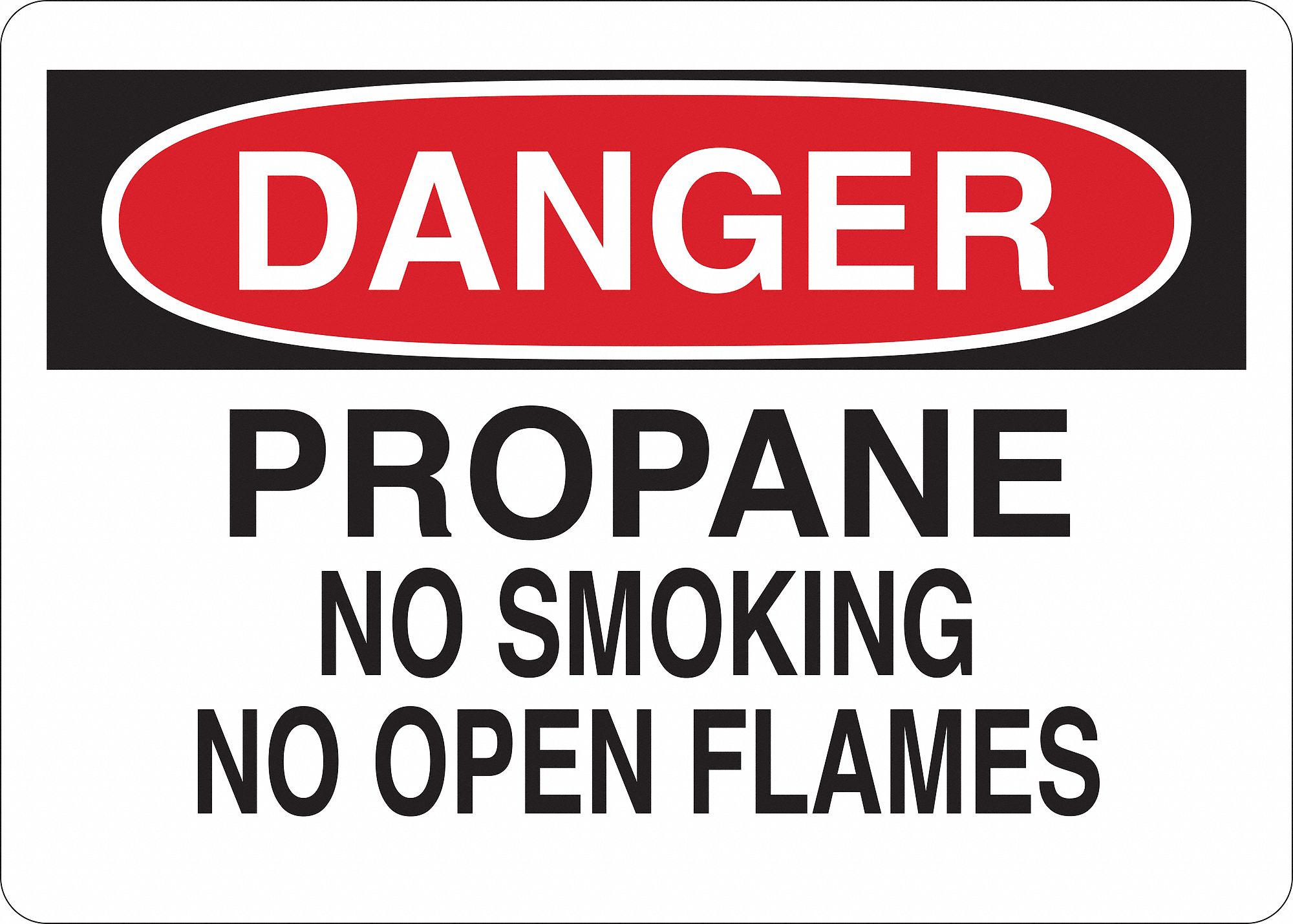 Danger No Smoking Sign, Propane, 10x14
