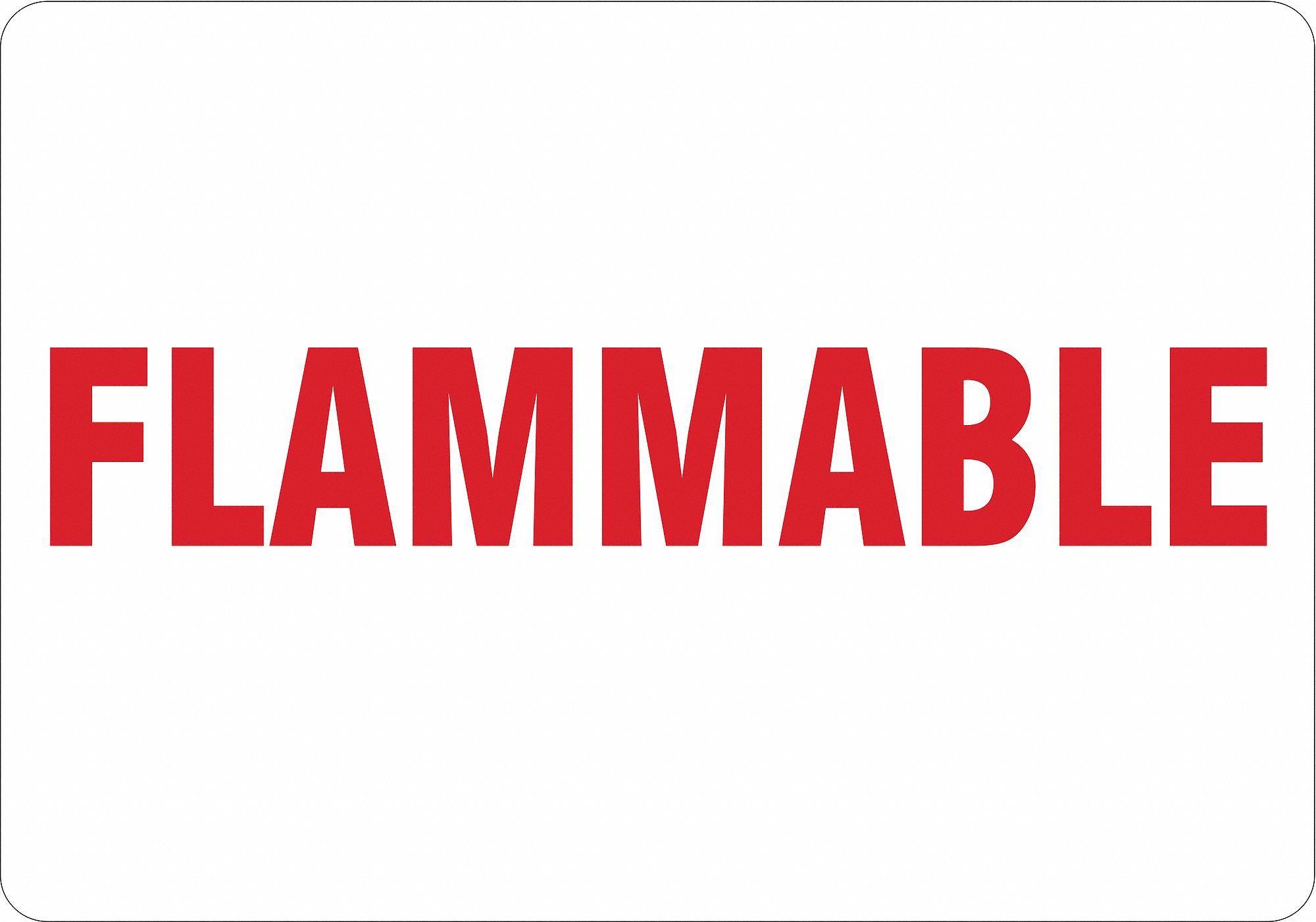 Safety Sign, Flammable, Corner Holes
