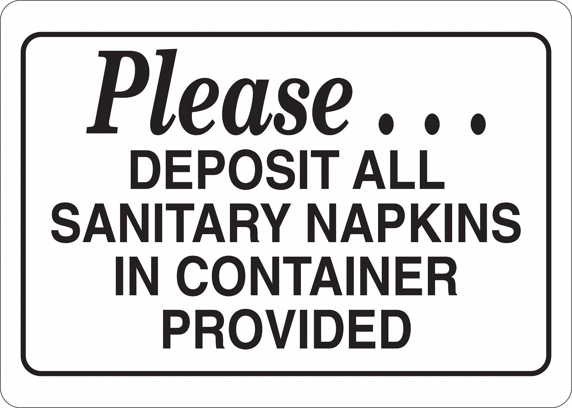 Restroom Sign, Vinyl, 5 in. H x 7 in. W