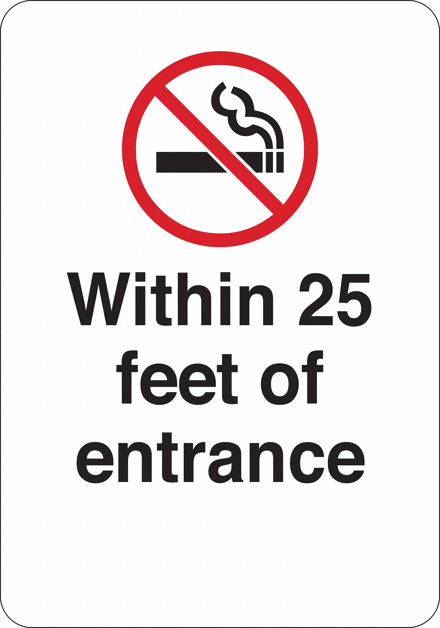 No Smoking Sign, 10x7 In., Aluminum