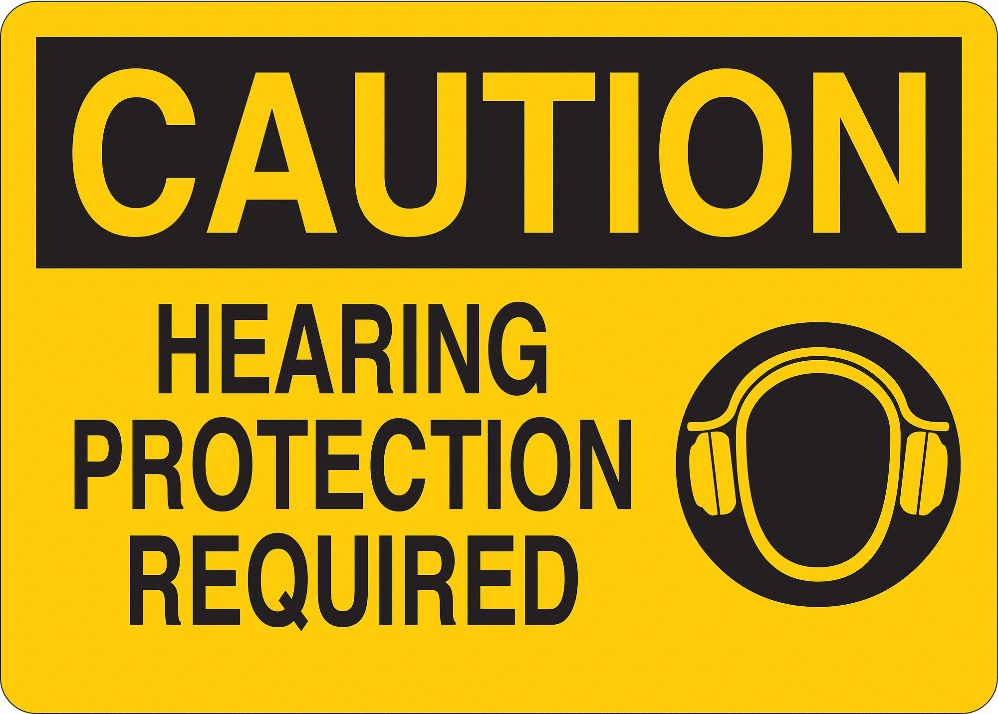 CONDOR Caution Sign, Hearing Protection Required, Header Caution, 7 ...