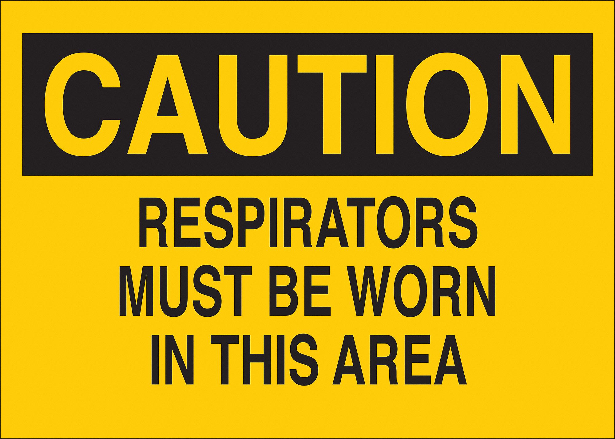 Caution Sign, Respirators, Txt, Srfc, Pl