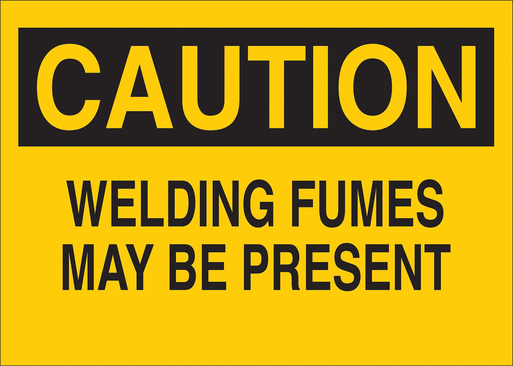 Caution Sign, Welding Fumes, 7inH x 10inW