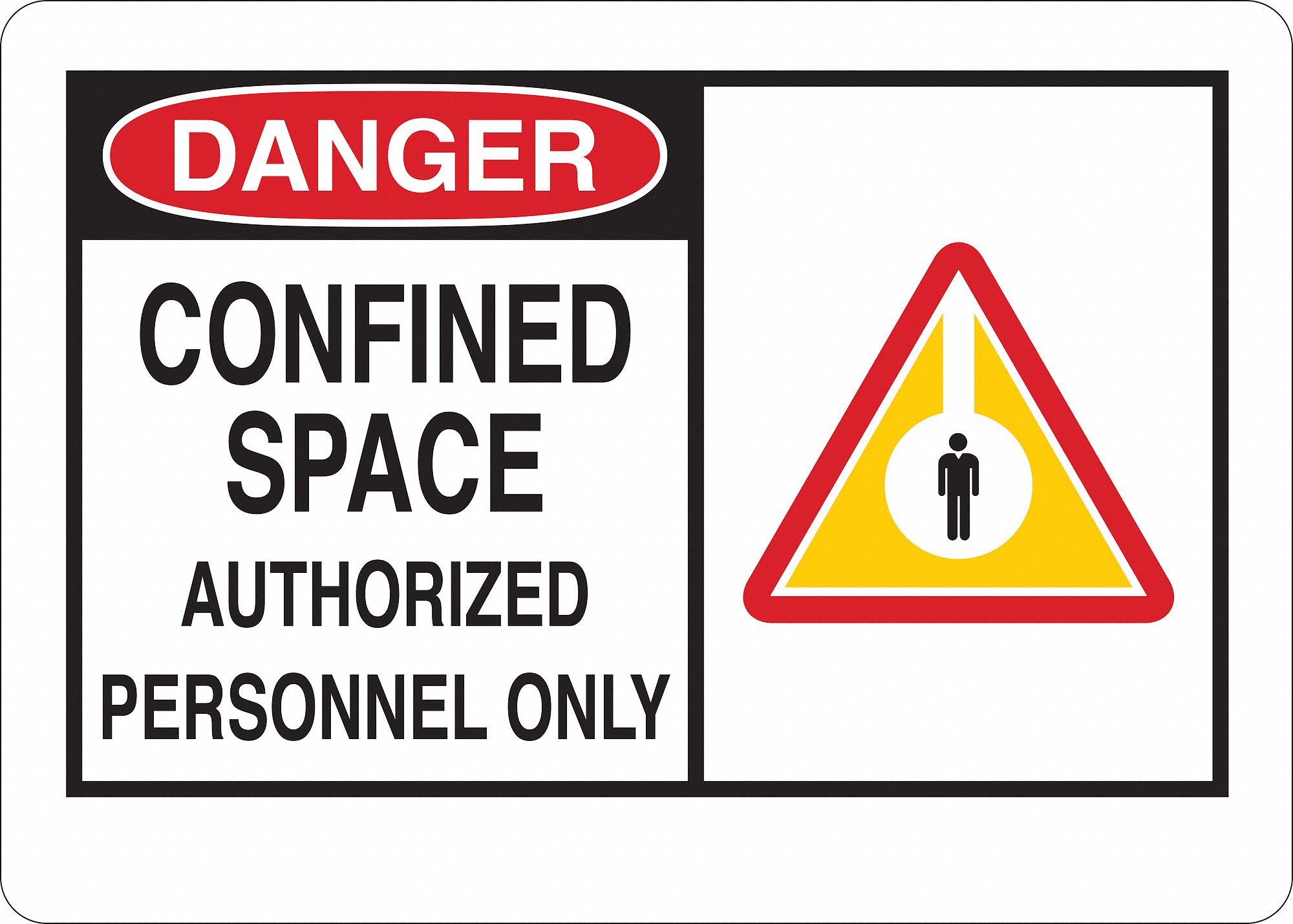 Danger Sign, Plastic, 7inH, Text and Symbol