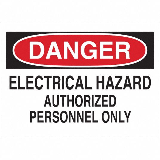 Aluminum, Mounting Holes Sign Mounting, Danger Sign - 34gg45