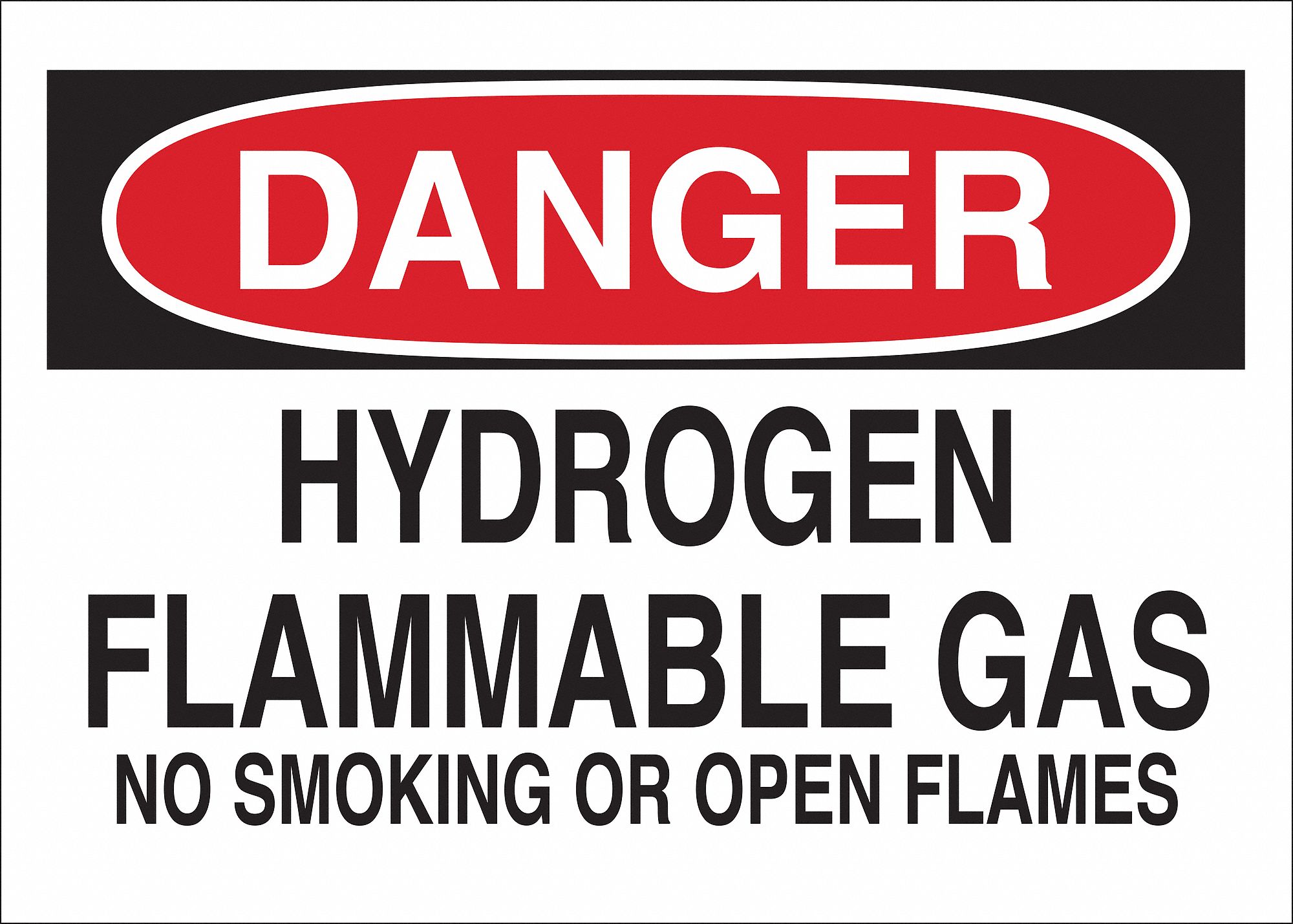 Danger No Smoking Sign, Hydrogen, 10x14