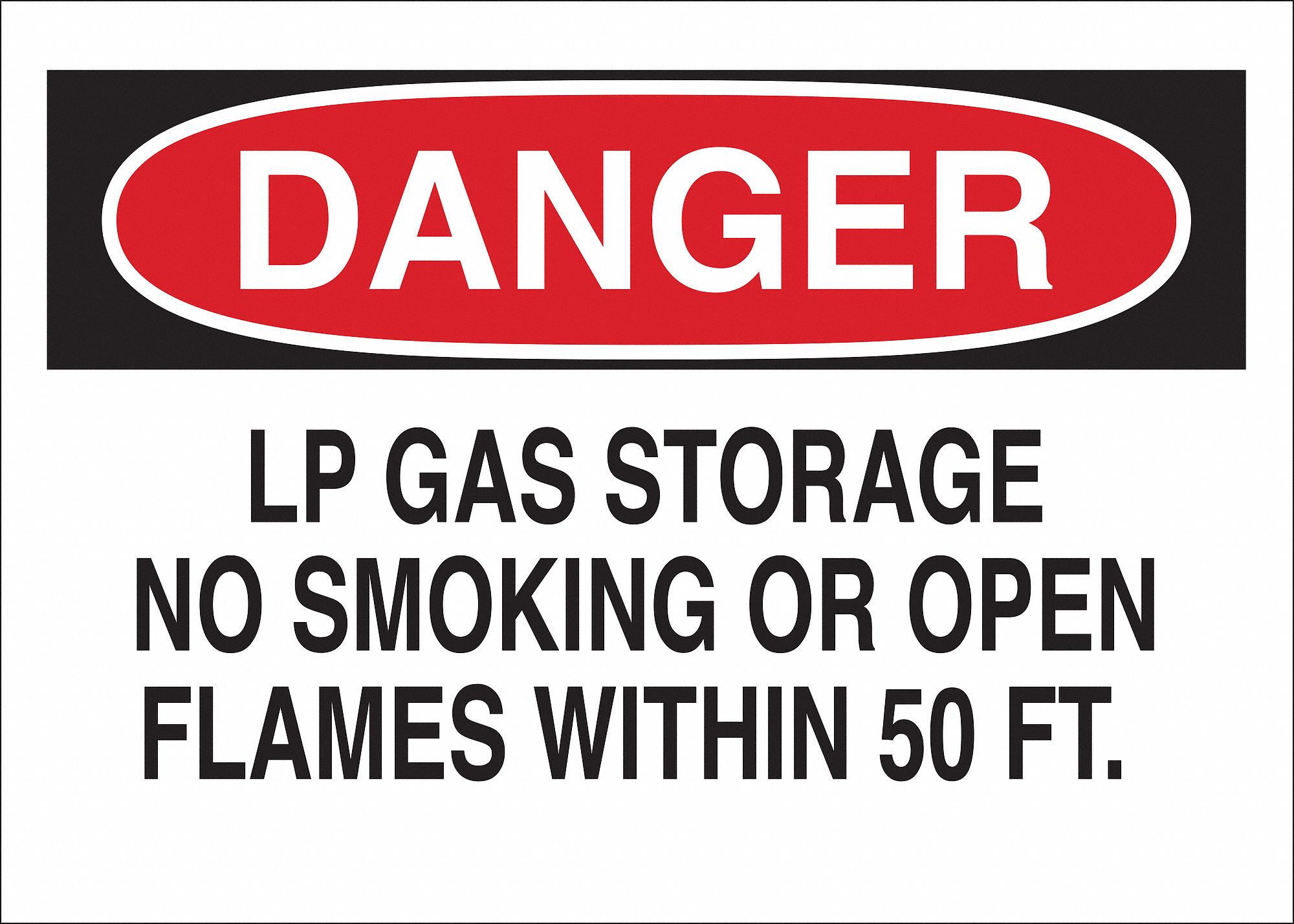 Danger No Smoking Sign, Propane, 10x14