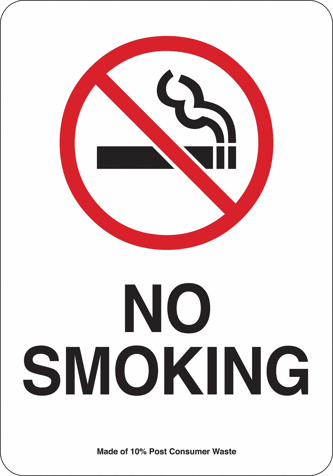 No Smoking Sign, Vinyl, Blck and Red/White