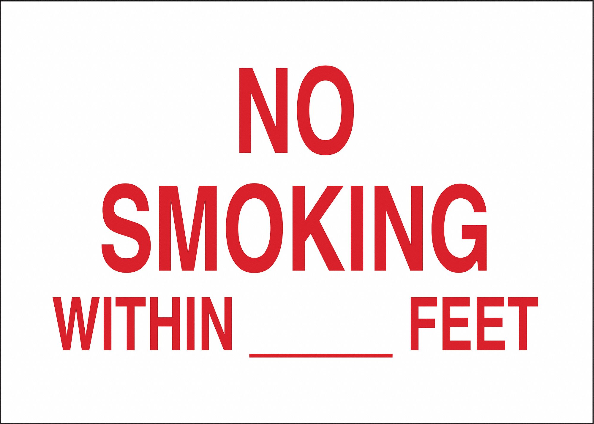 No Smoking Sign, Plastic, Red/White, Text