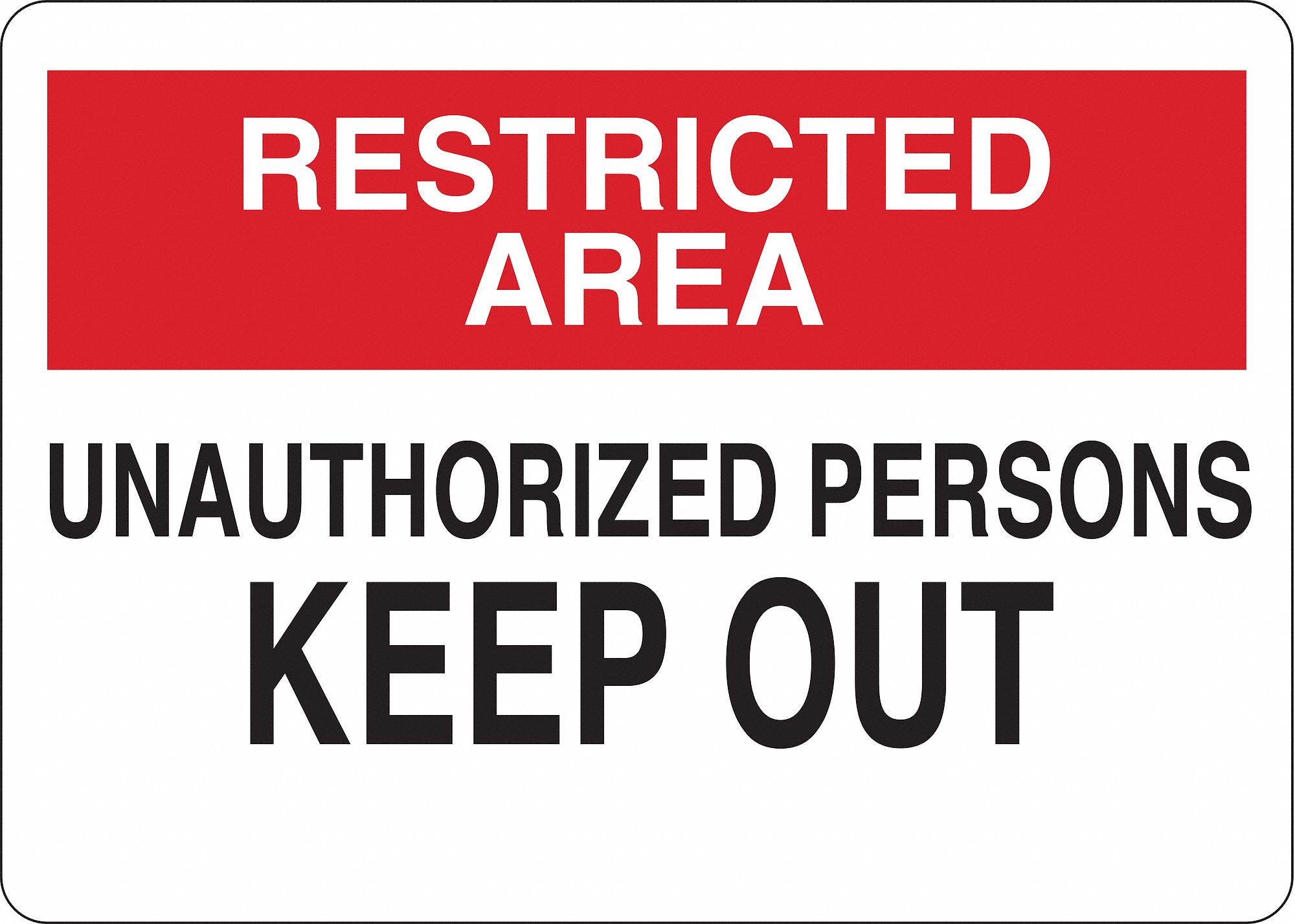 Aluminum, Admittance Sign, Restricted Area, 10 in Width, 7 in Height ...