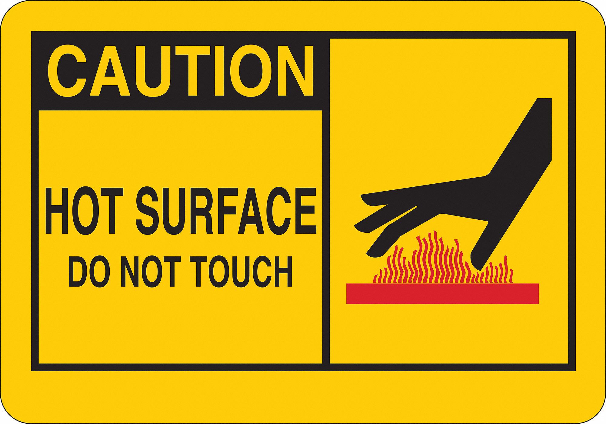 Caution Sign, Vinyl, 10 in. H x 14 in. W