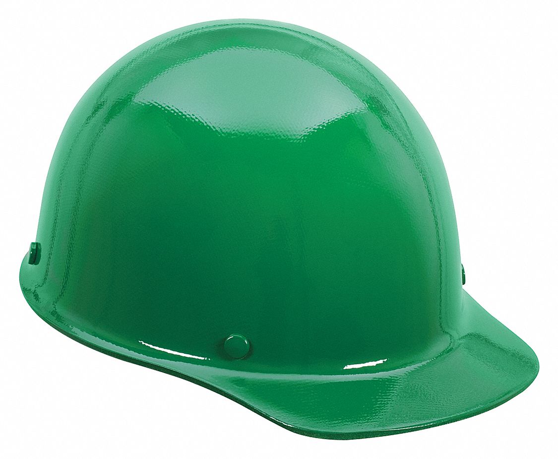 Hard Hat: Green, No Graphics, Pinlock, Phenolic, MSA, Solid, Skullgard, 4 Suspension Points