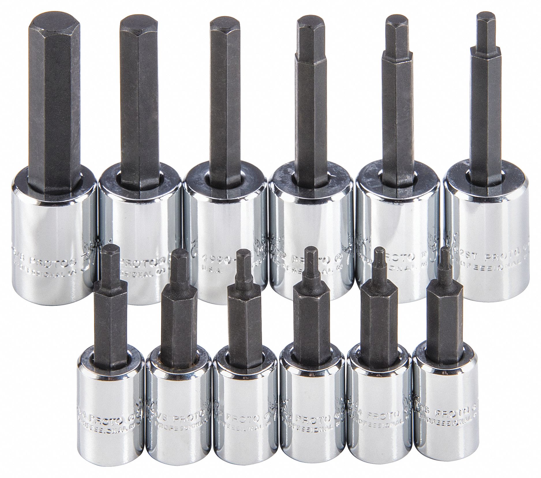 SOCKET BIT SET,1/4IN, 3/8IN,12 PIEC,HEX