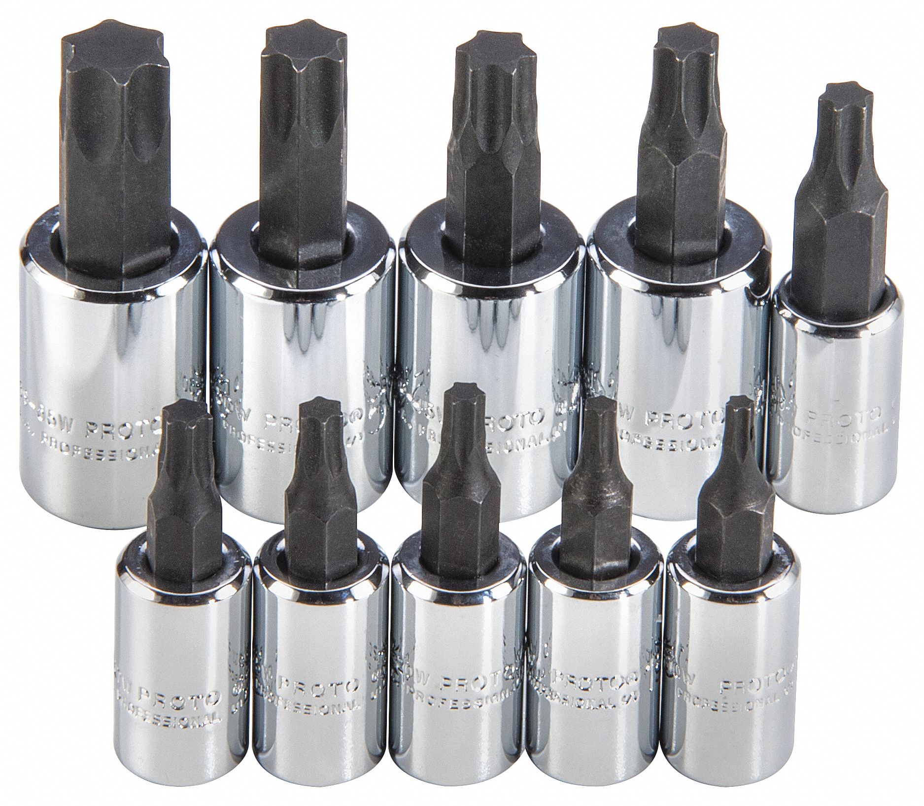 SOCKET BIT SET,1/4IN,3/8IN,10 PIEC,TORX