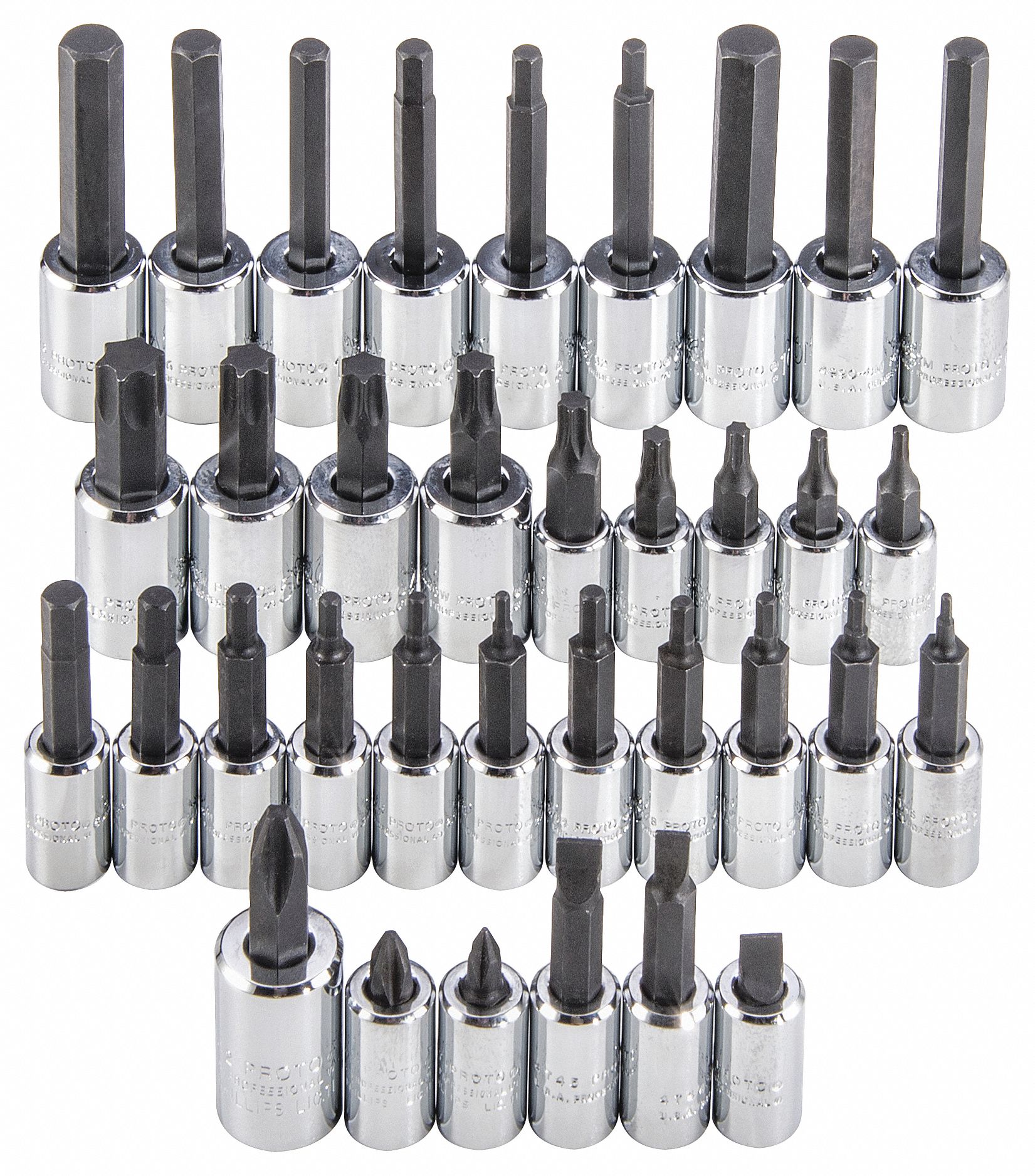 SOCKET BIT SET,1/4IN, 3/8IN DR,37 PIECE