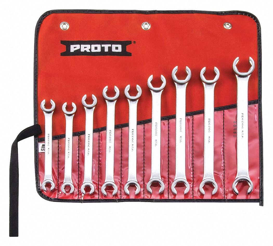 35GM75 - Flare Nut Wrench Set 9 Pieces 6 Pts