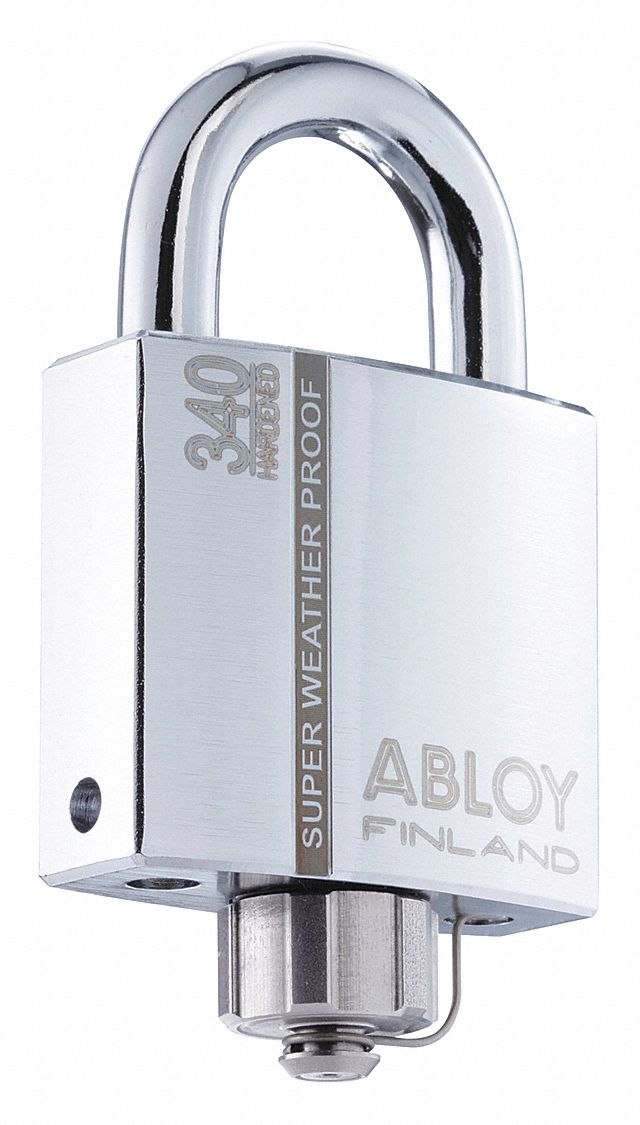 ABLOY Padlock 1 in Vertical Shackle Clearance, 1 3/32 in Horizontal