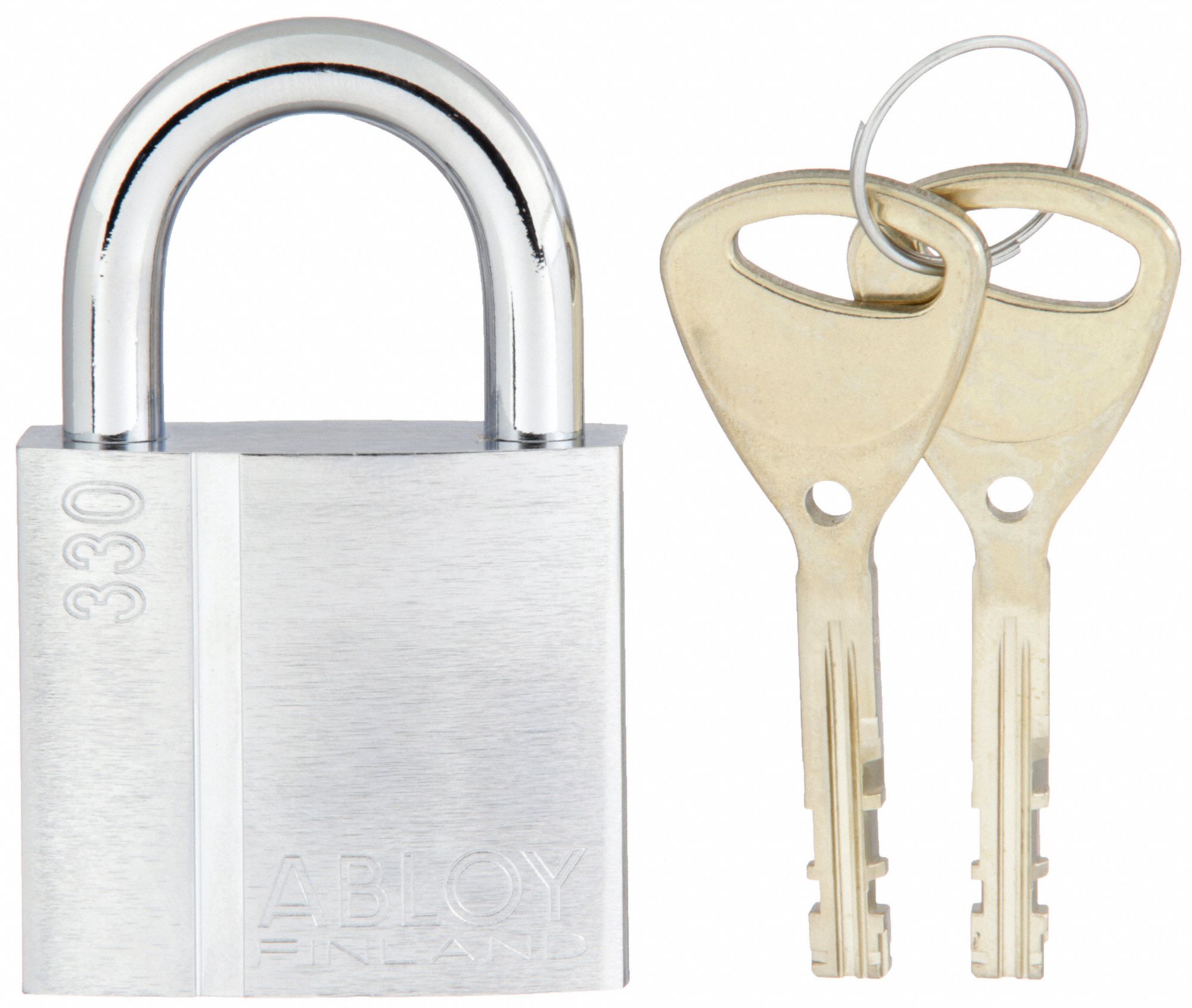 PADLOCK, 1 IN VERTICAL SHACKLE CLEARANCE, 1 IN HORIZONTAL SHACKLE CLEARANCE, 19/64 IN SHACKLE DIAMETER, SILVER