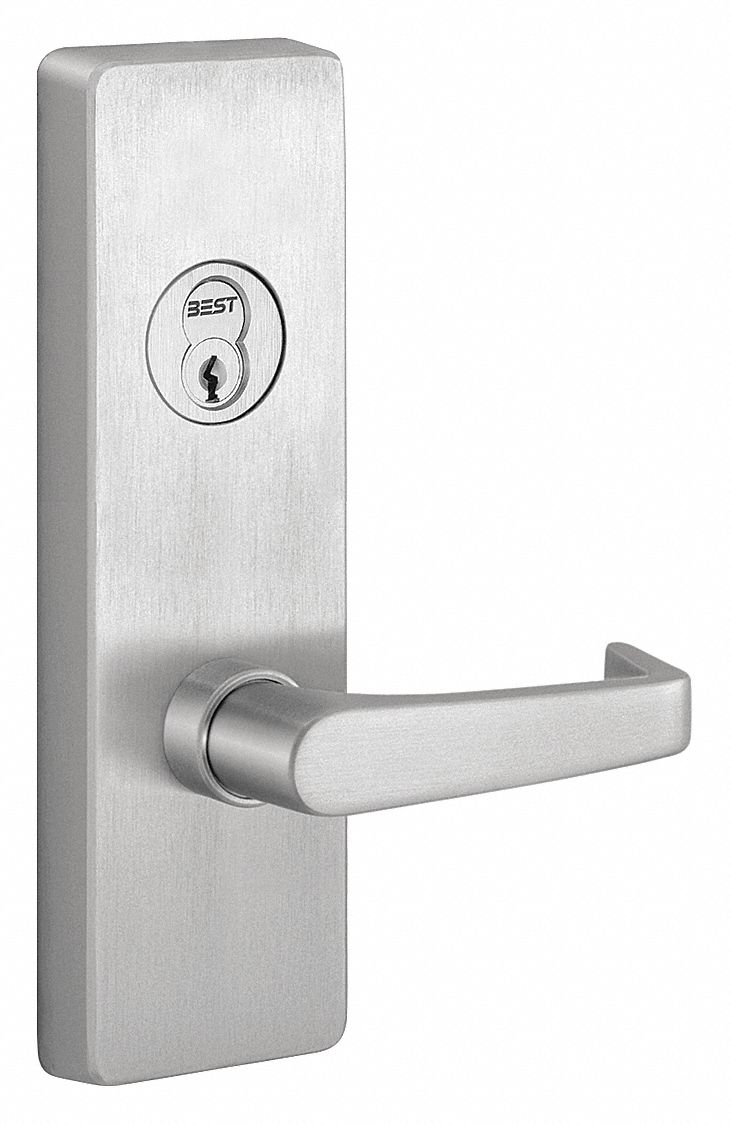 Mechanical Exit Device Trim: 48 in Max Door Wd, Stainless Steel