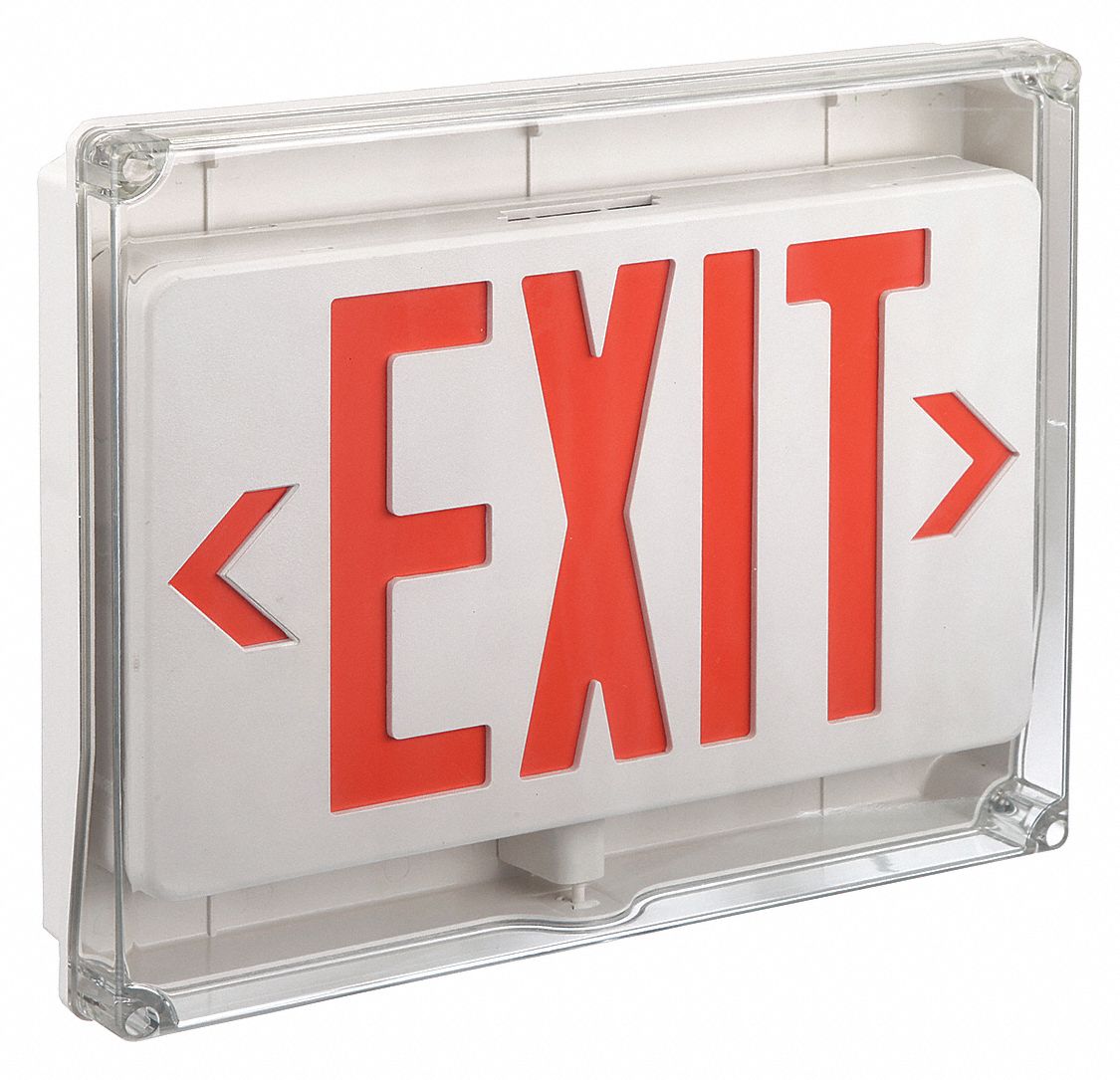 With Battery Backup, Red, Exit Sign - 35GW98|35GW98 - Grainger