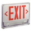 Plastic Exit Signs with Round Bottom-Mount Light Heads