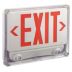 Plastic Exit Signs with Round Bottom-Mount Light Heads