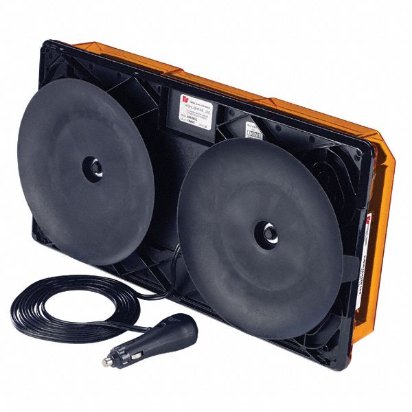 FEDERAL SIGNAL Amber Mini Light Bar, LED Lamp Type, SUCTION CUP