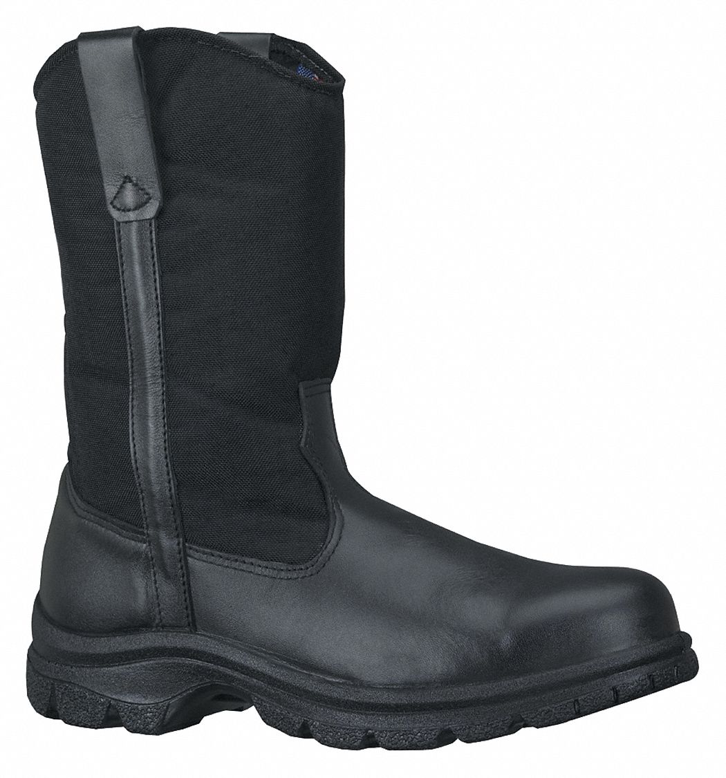 black steel toe wellington boots