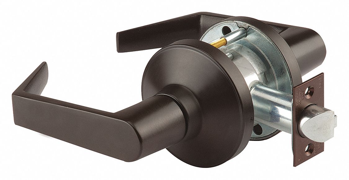 Door Lockset: Passage Lever Locksets, Bronze, ADA Compliant