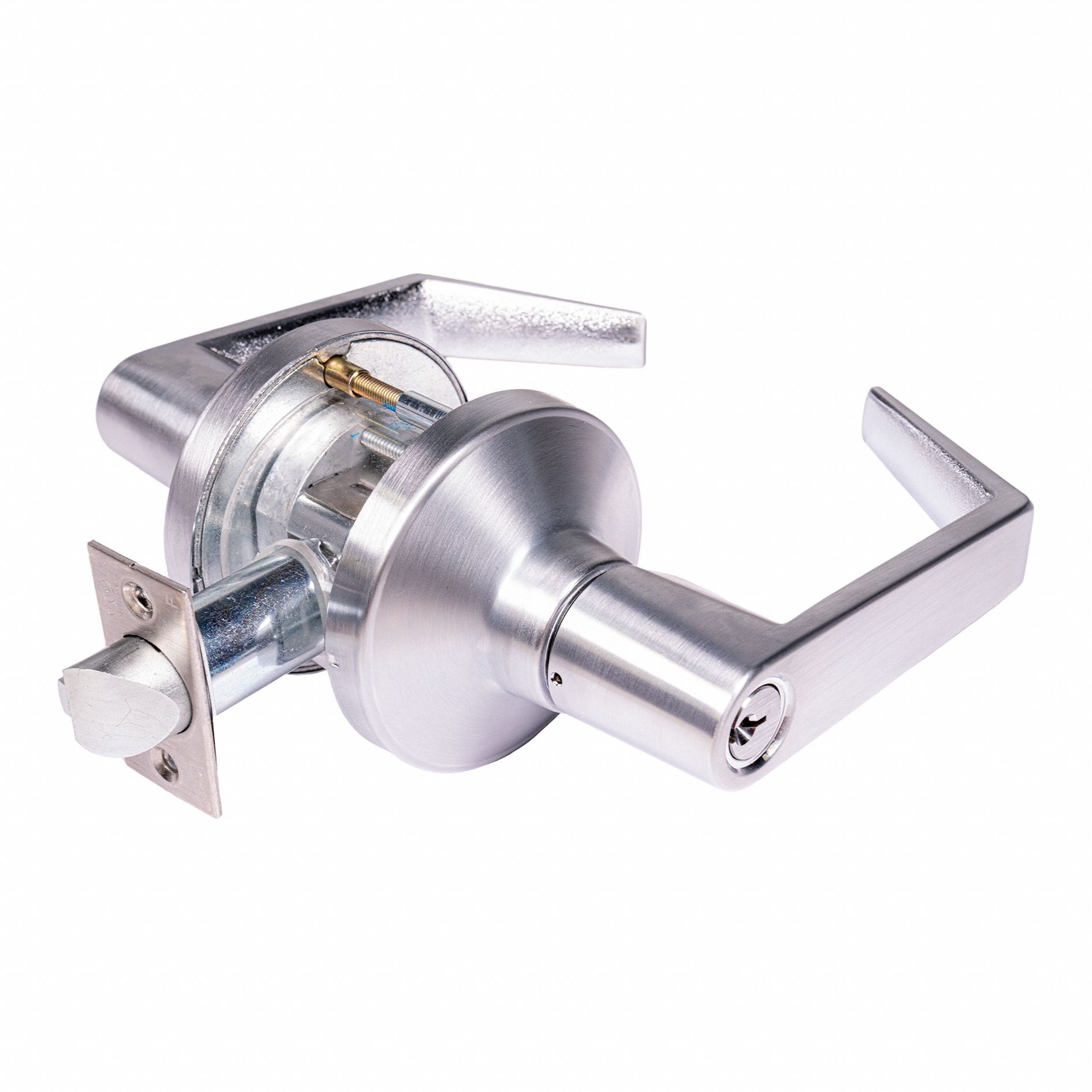 Door Lockset: Storeroom Lever Locksets, Chrome, ADA Compliant, SFIC