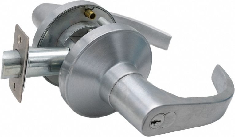 Door Lockset: Storeroom Lever Locksets, Chrome, ADA Compliant, SFIC