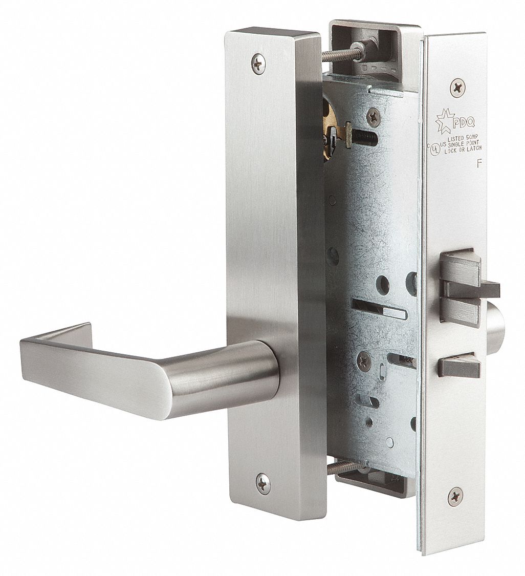 Grainger Approved Mortise Lockset Mechanical Extra Heavy Duty Keyed Different Satin