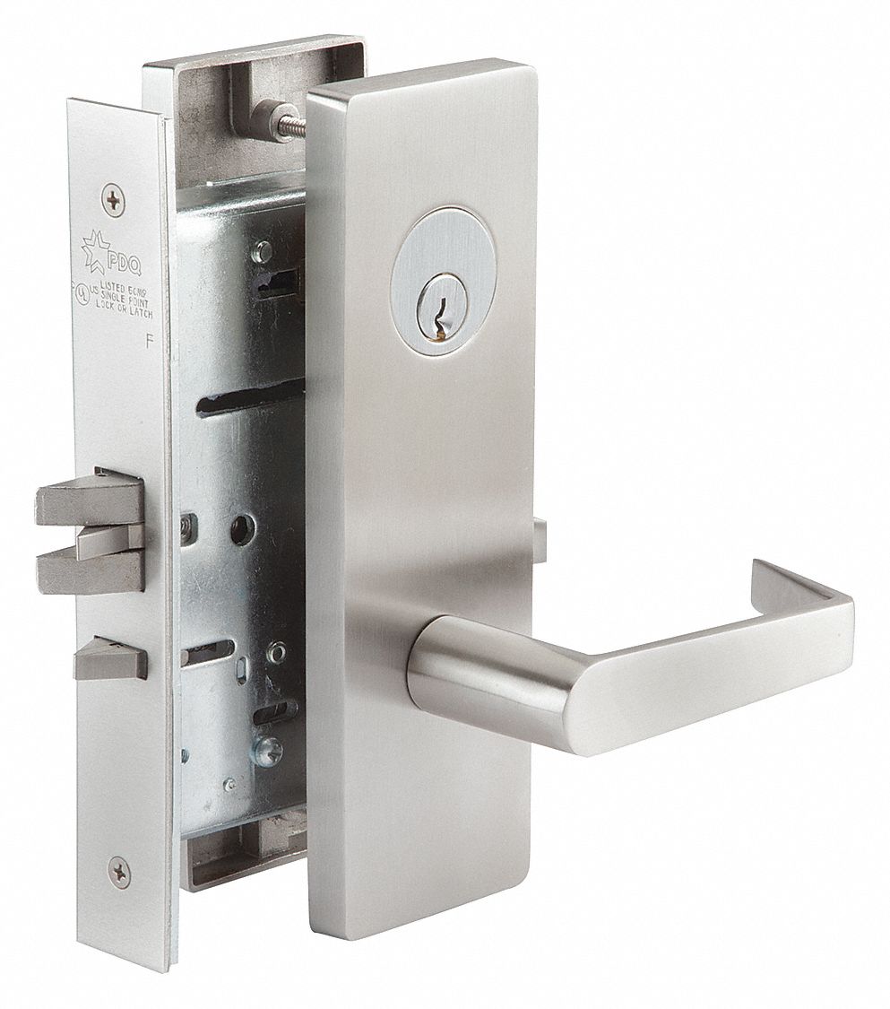 Door Lockset: Classroom Lever Locksets, Stainless Steel, ADA Compliant, LFIC