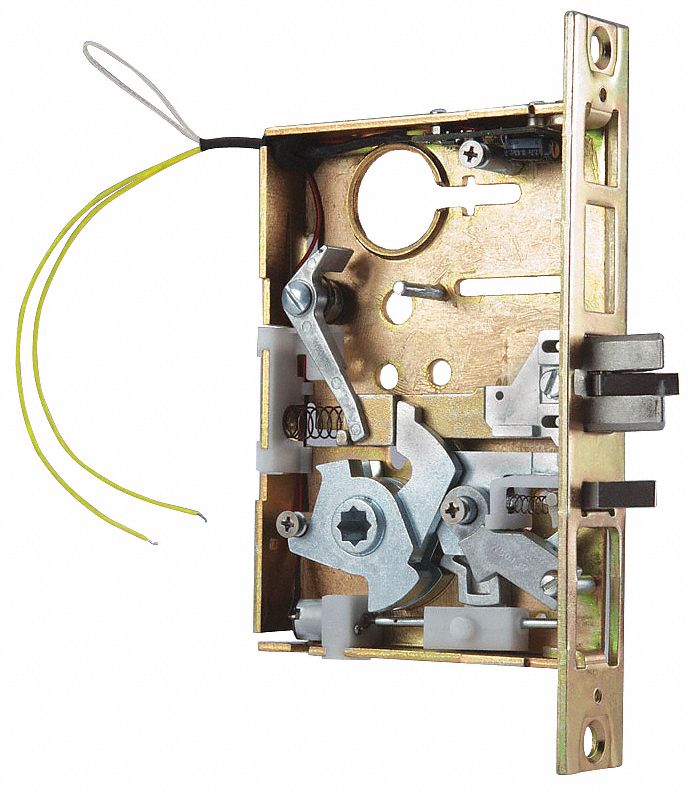 Door Lockset: Storeroom Lever Locksets, Stainless Steel, ADA Compliant, Electrical, LFIC