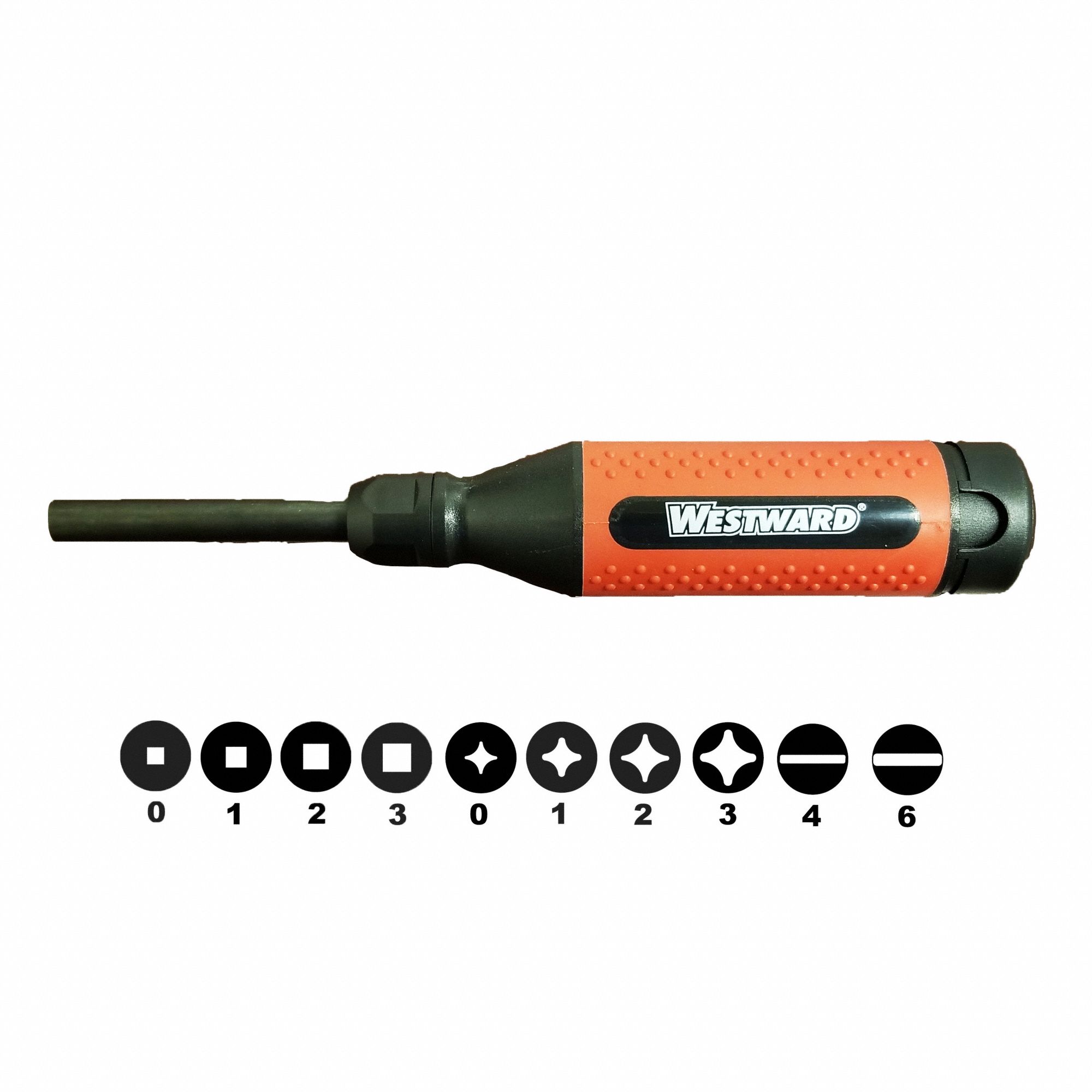 WESTWARD MultiBit Screwdriver 7Pc., 12in1, General Purpose, 81/2