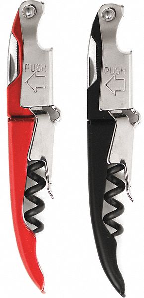 Corkscrew: Stainless Steel, Black/Red