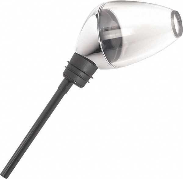 Aerating Pourer: Black, Plastic/Stainless Steel, 6 1/4 in Overall Ht