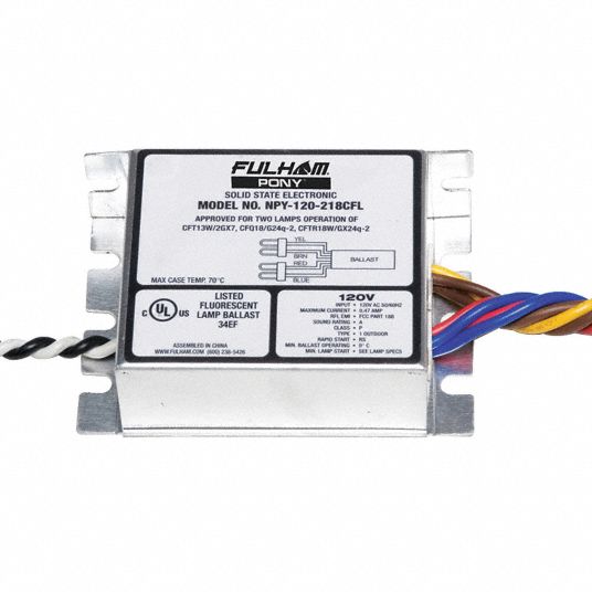 FULHAM FIREHORSE CFL Ballast Compact Fluorescent, 120/230V AC, 2 Bulbs