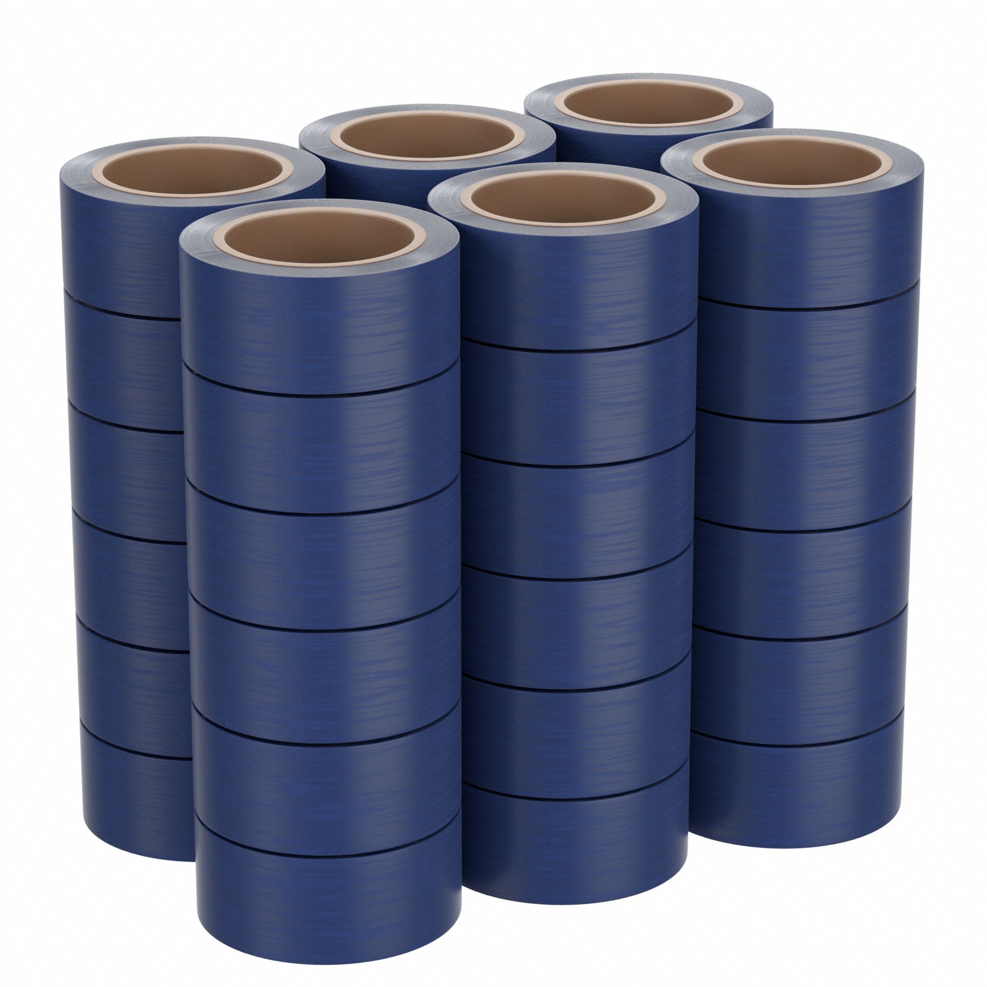 TAMPER EVIDENT TAPE, 2 MIL THICK, 2 IN X 55 YD, 0.051 M X 50 M, BLUE, NO MESSAGE, 36 PK