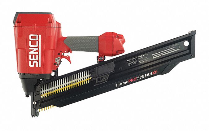 Air Nail Gun: Framing, 20°, Plastic, 3/8 in NPT, Combo, Strip Collation, 64 Nail Capacity