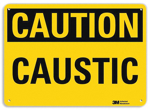 PANNEAU SECURITE,CAUSTIC,7 PO H