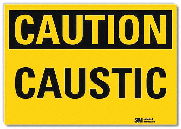 Caution Sign: Reflective Sheeting, Adhesive Sign Mounting, 10 in x 14 in Nominal Sign Size